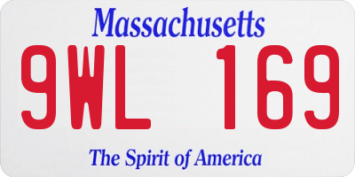 MA license plate 9WL169