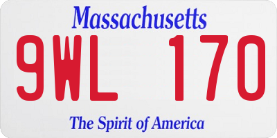 MA license plate 9WL170