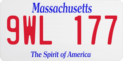 MA license plate 9WL177