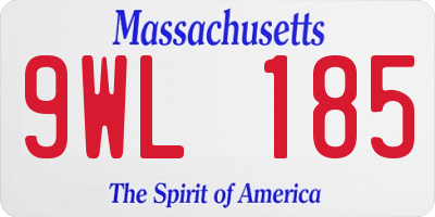 MA license plate 9WL185
