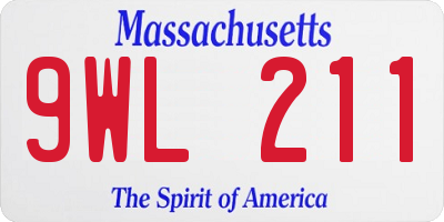 MA license plate 9WL211
