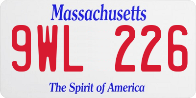 MA license plate 9WL226