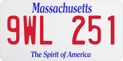 MA license plate 9WL251