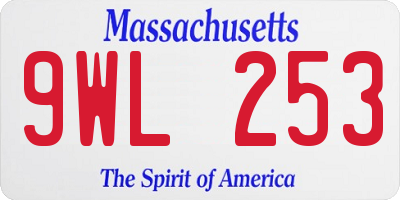 MA license plate 9WL253