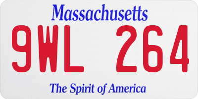 MA license plate 9WL264