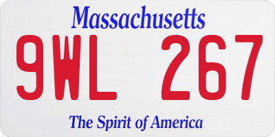 MA license plate 9WL267
