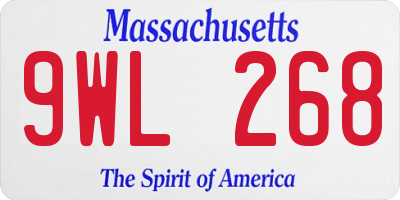 MA license plate 9WL268