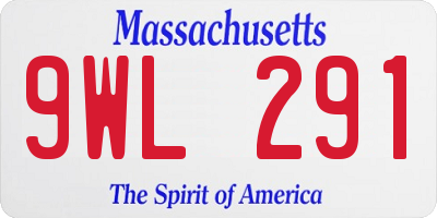 MA license plate 9WL291
