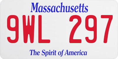 MA license plate 9WL297