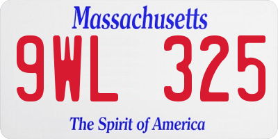 MA license plate 9WL325