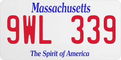 MA license plate 9WL339