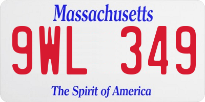 MA license plate 9WL349