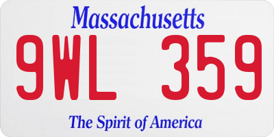 MA license plate 9WL359