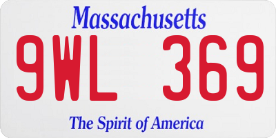 MA license plate 9WL369