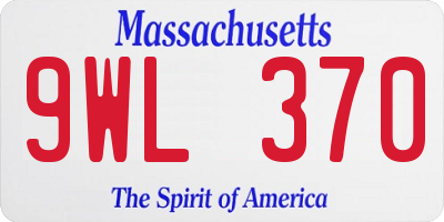 MA license plate 9WL370