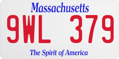 MA license plate 9WL379