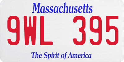 MA license plate 9WL395