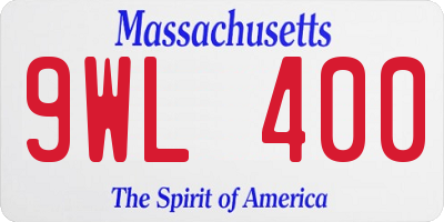 MA license plate 9WL400