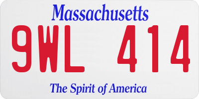 MA license plate 9WL414