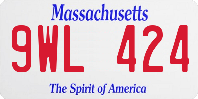 MA license plate 9WL424