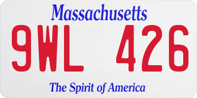 MA license plate 9WL426
