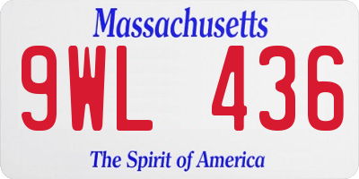 MA license plate 9WL436