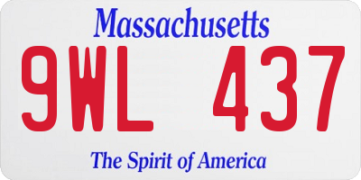 MA license plate 9WL437