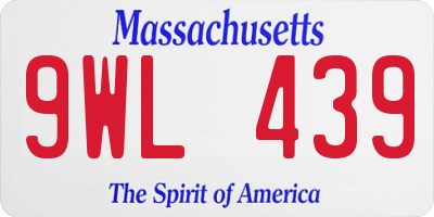 MA license plate 9WL439