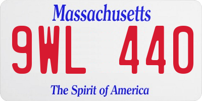 MA license plate 9WL440