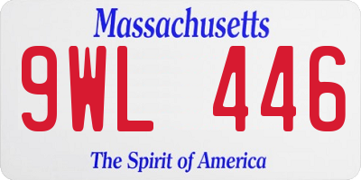 MA license plate 9WL446
