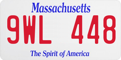 MA license plate 9WL448