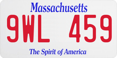 MA license plate 9WL459