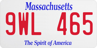 MA license plate 9WL465