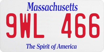 MA license plate 9WL466
