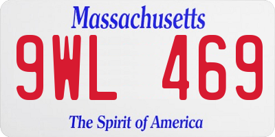 MA license plate 9WL469