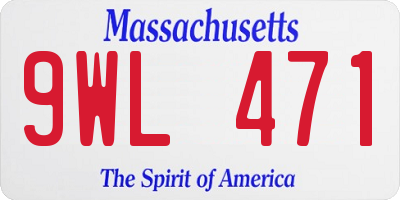 MA license plate 9WL471