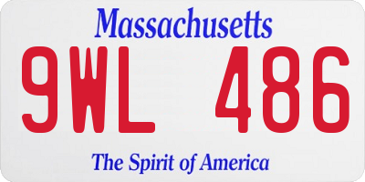MA license plate 9WL486