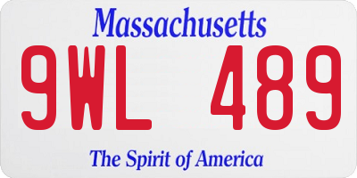 MA license plate 9WL489