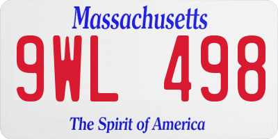 MA license plate 9WL498