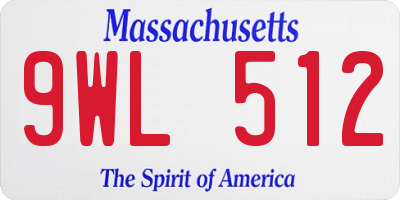 MA license plate 9WL512