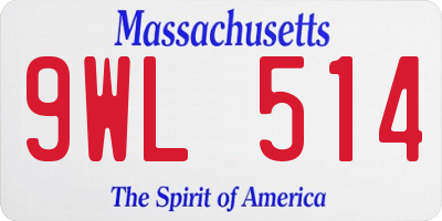 MA license plate 9WL514