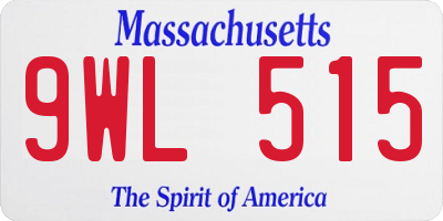 MA license plate 9WL515