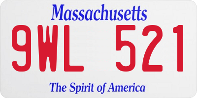 MA license plate 9WL521