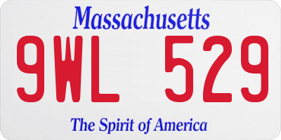 MA license plate 9WL529