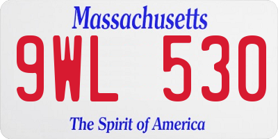MA license plate 9WL530