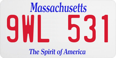 MA license plate 9WL531