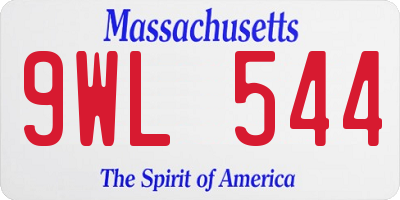 MA license plate 9WL544