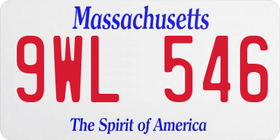 MA license plate 9WL546