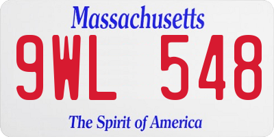 MA license plate 9WL548