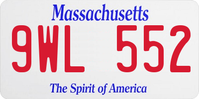 MA license plate 9WL552